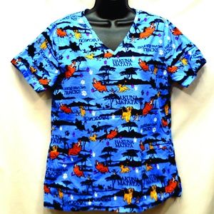 Nurse Tech Dental Scrub V-neck Top Disney’s Lion